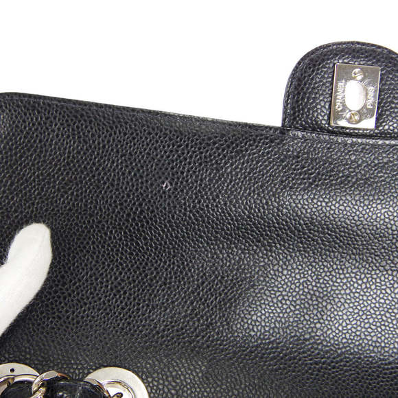 CHANEL 2000-2001 Classic Flap Jumbo SHW Black Caviar 27053 - Picture 6 of 10